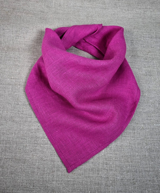 Fuchsia Linen Bandanas, Scarves and Neckerchiefs