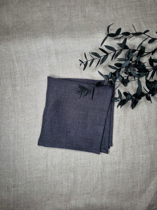 Dark grey linen handkerchiefs