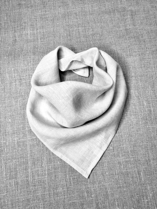 Light Grey Linen bandanas, Scarves and Neckerchiefs