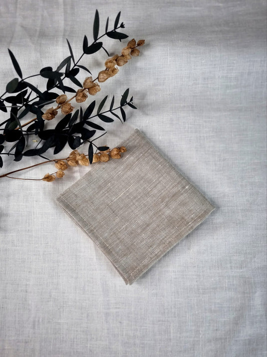 Unpainted flax linen handkerchiefs