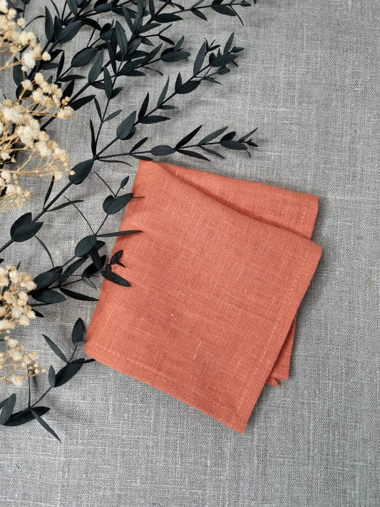 Orange linen handkerchief