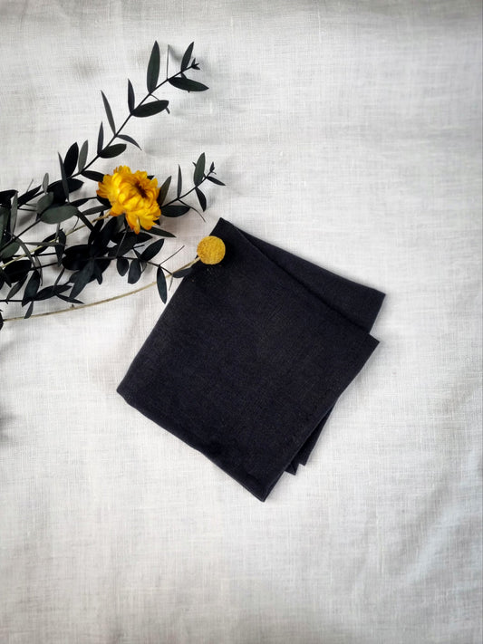 Black linen handkerchiefs