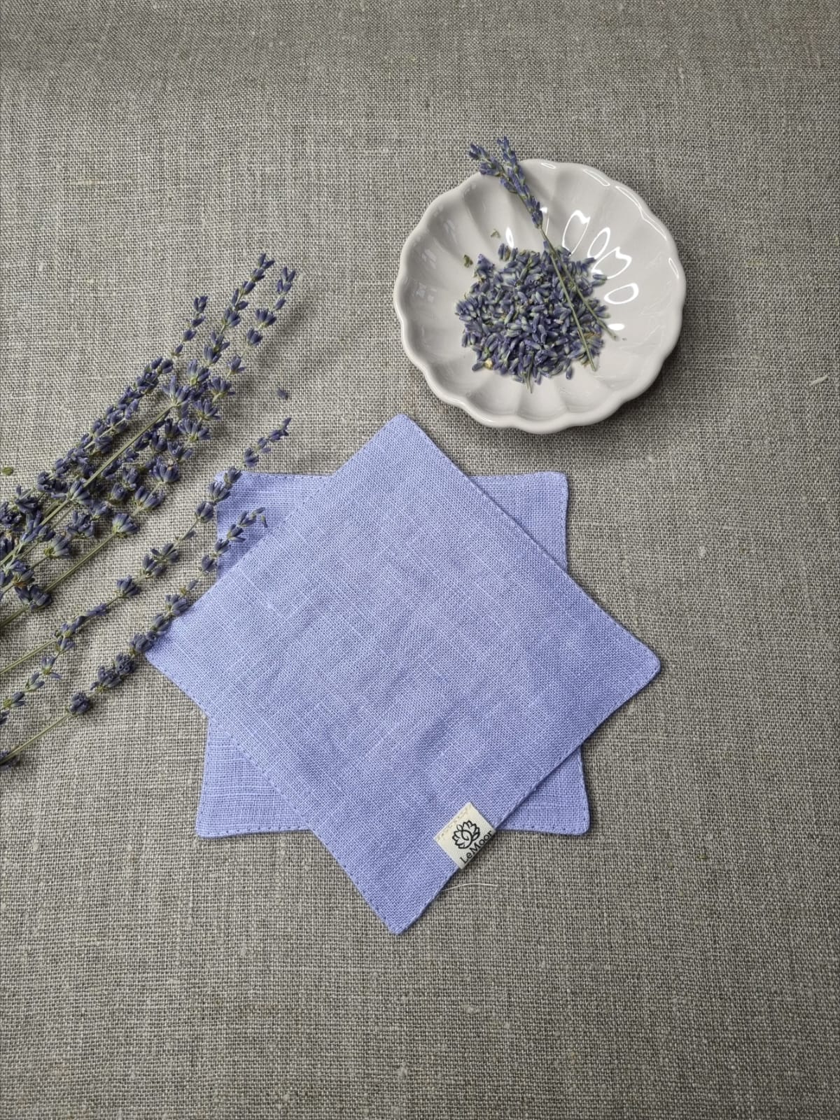 Lavender linen coasters