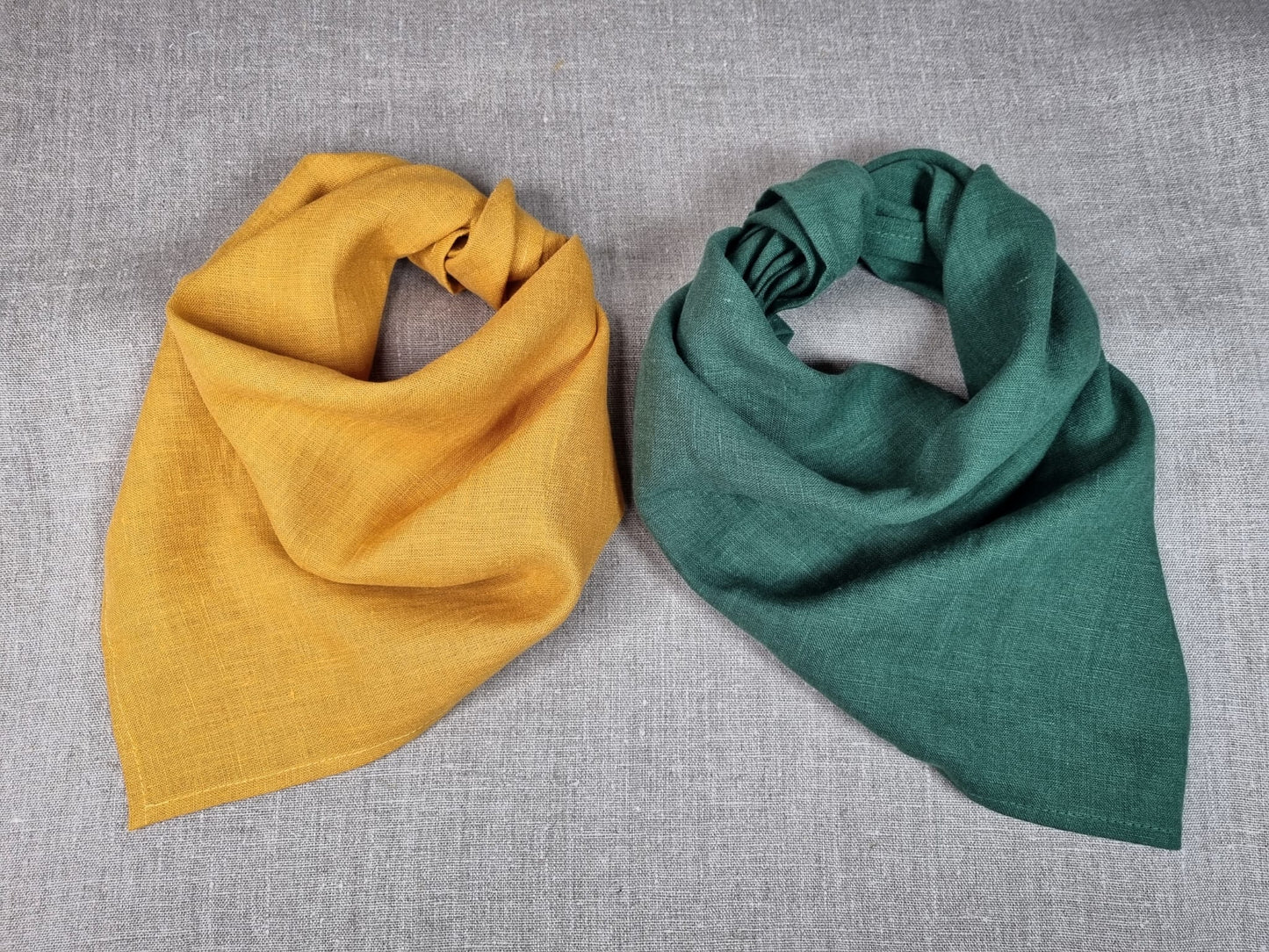 Mustard Linen bandanas, Scarves and Neckerchiefs