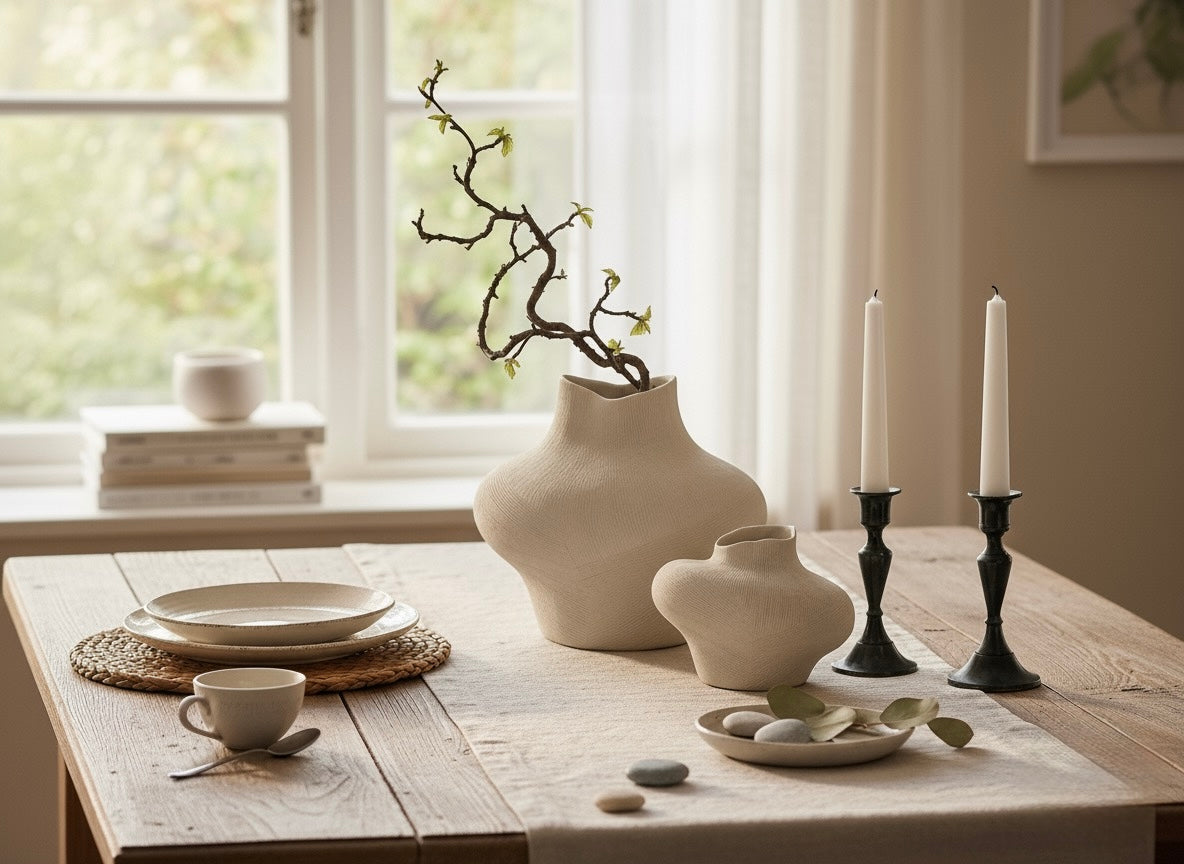 Washed Linen Table Runner – Soft, Rustic & Elegant for Dining Table in Natural Undyed