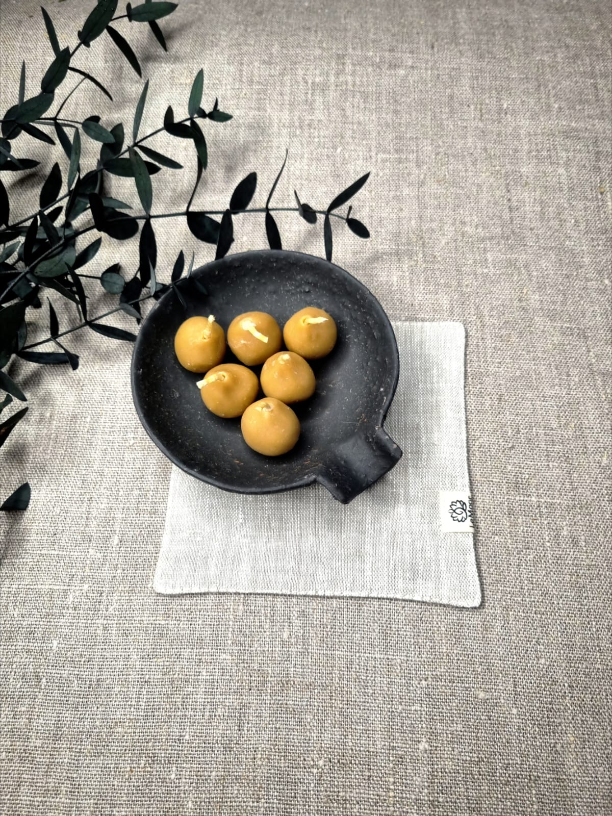Unpainted flax linen coasters