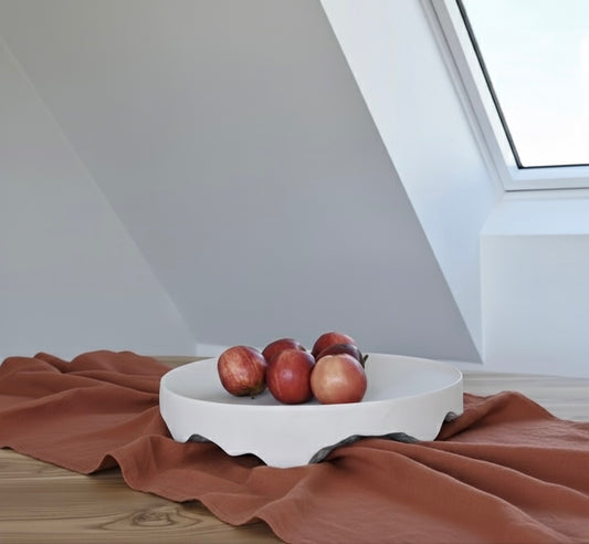 Washed Linen Table Runner – Soft, Rustic & Elegant for Dining Table in Terracotta