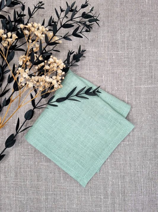 Mint linen handkerchief