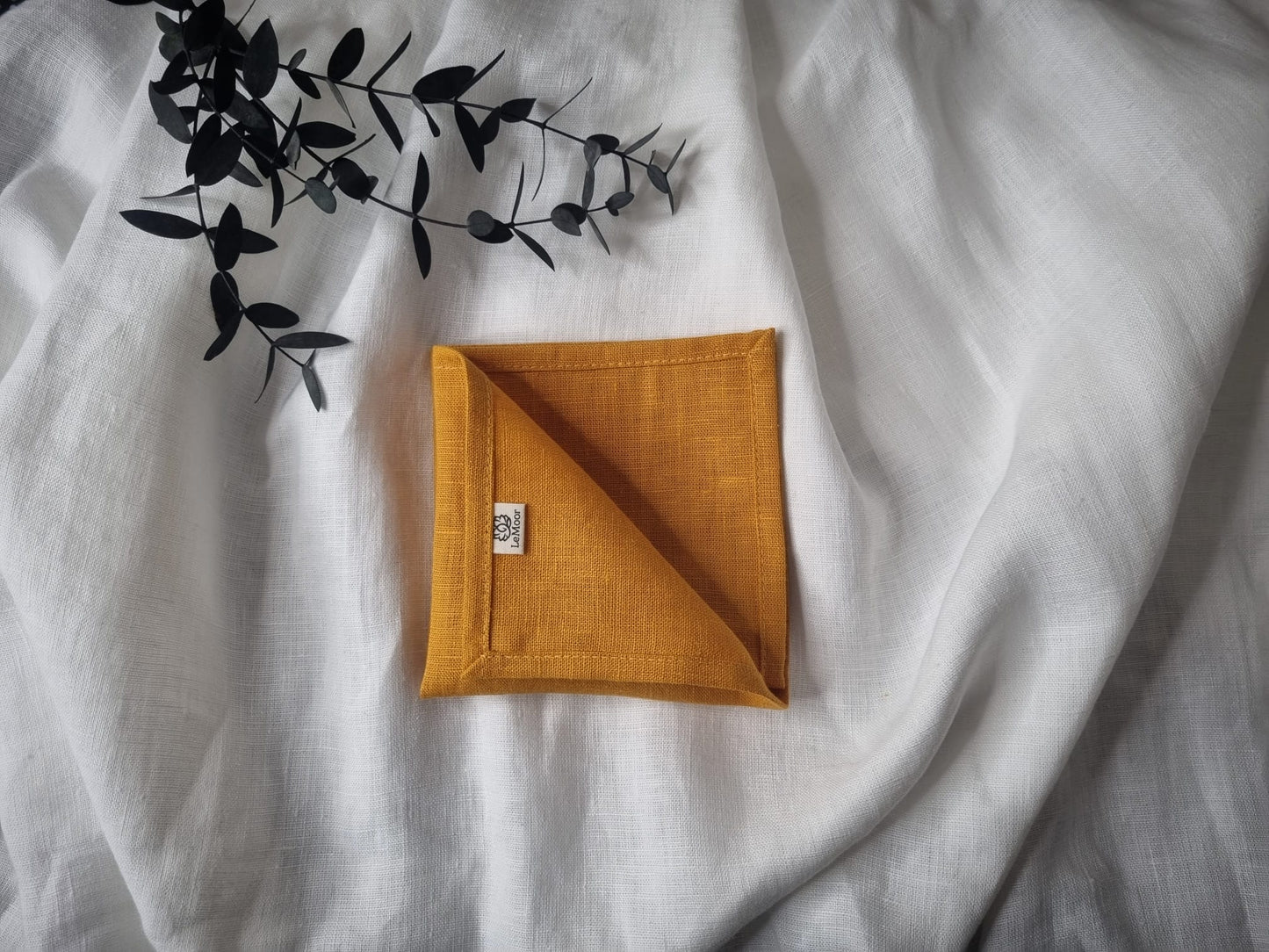 Mustard linen handkerchiefs