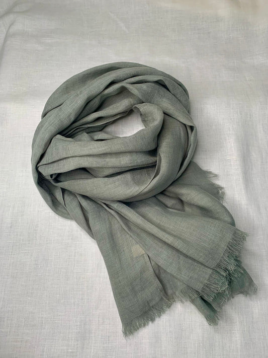 Sage linen scarf