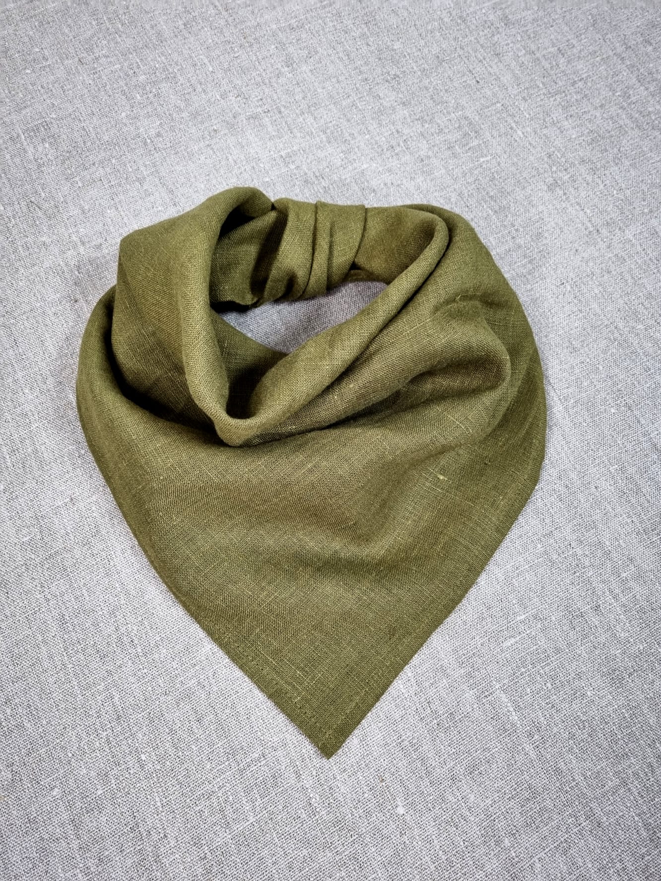 Olive Linen bandanas, Scarves and Neckerchiefs