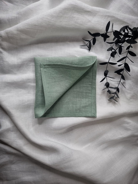 Mint linen handkerchiefs