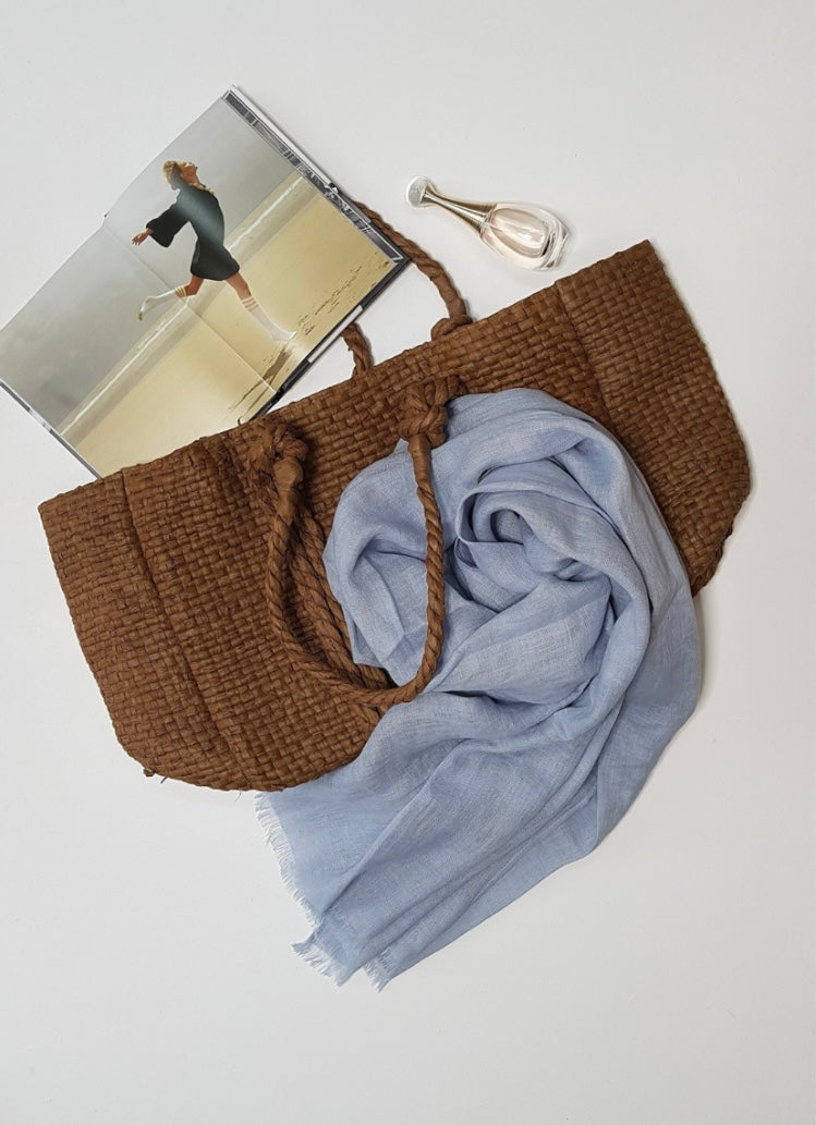 Light pink linen scarf