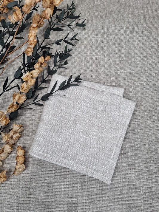 Unpainted Flax linen handkerchief