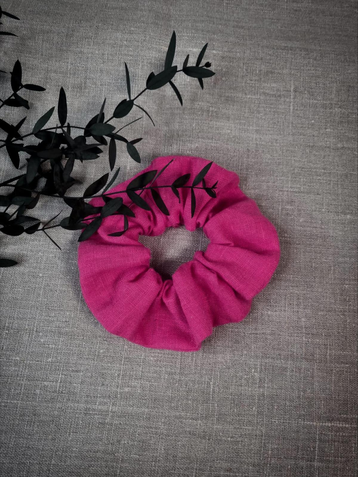 Orange linen scrunchie