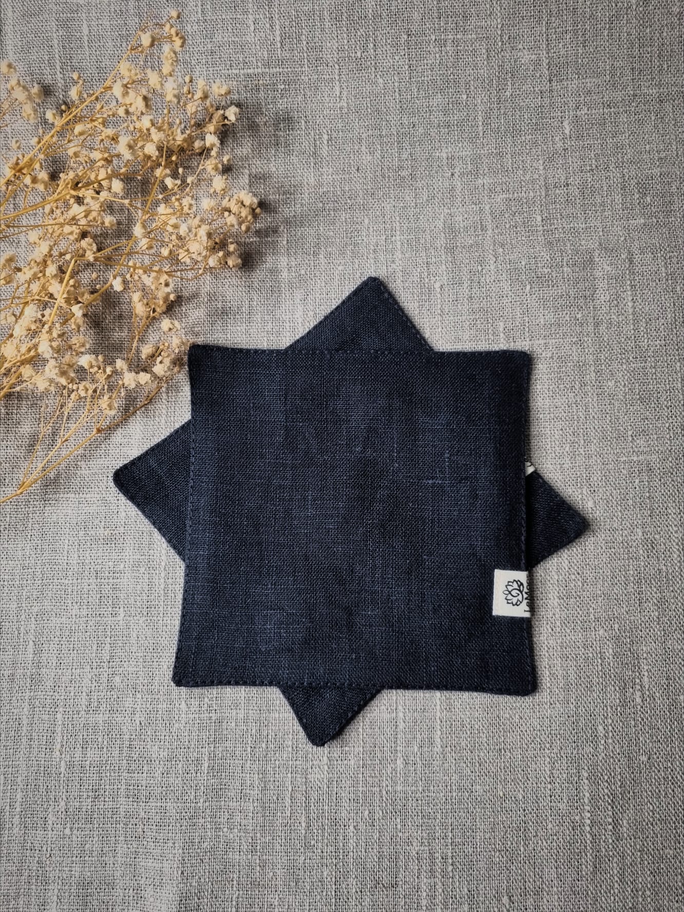 Black linen coasters