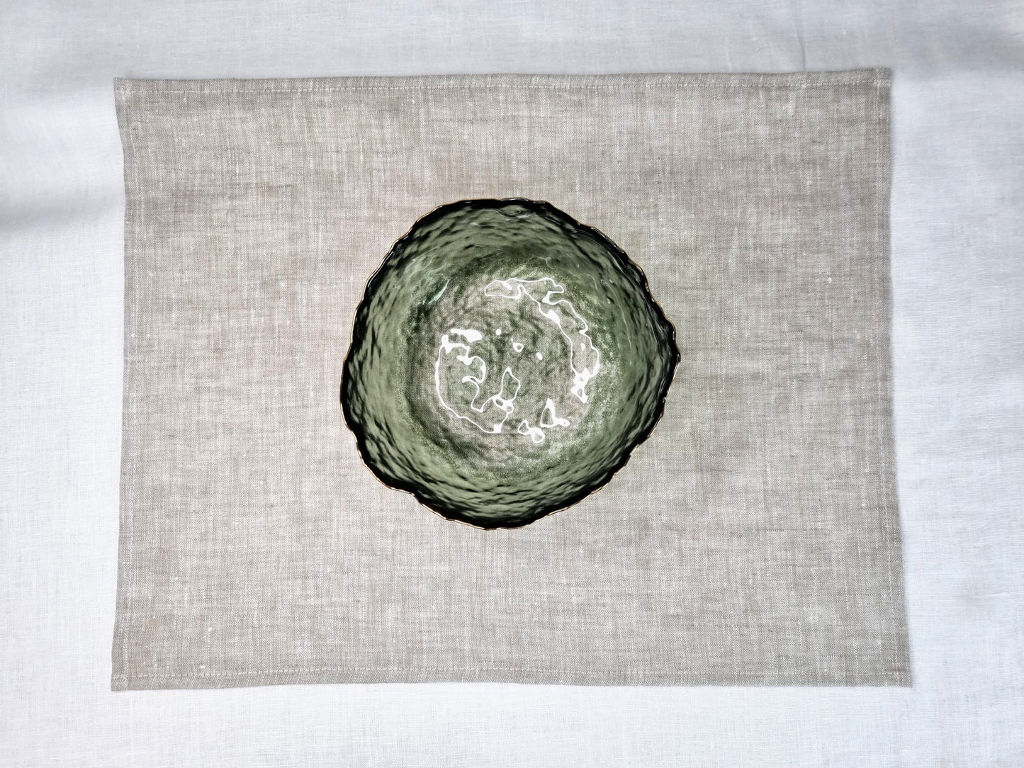 Unpainted flax linen placemats