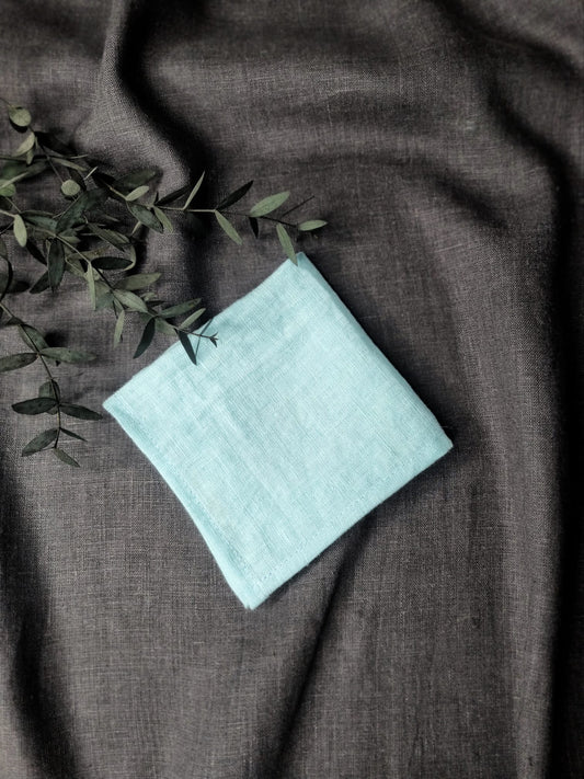 Light blue linen handkerchiefs