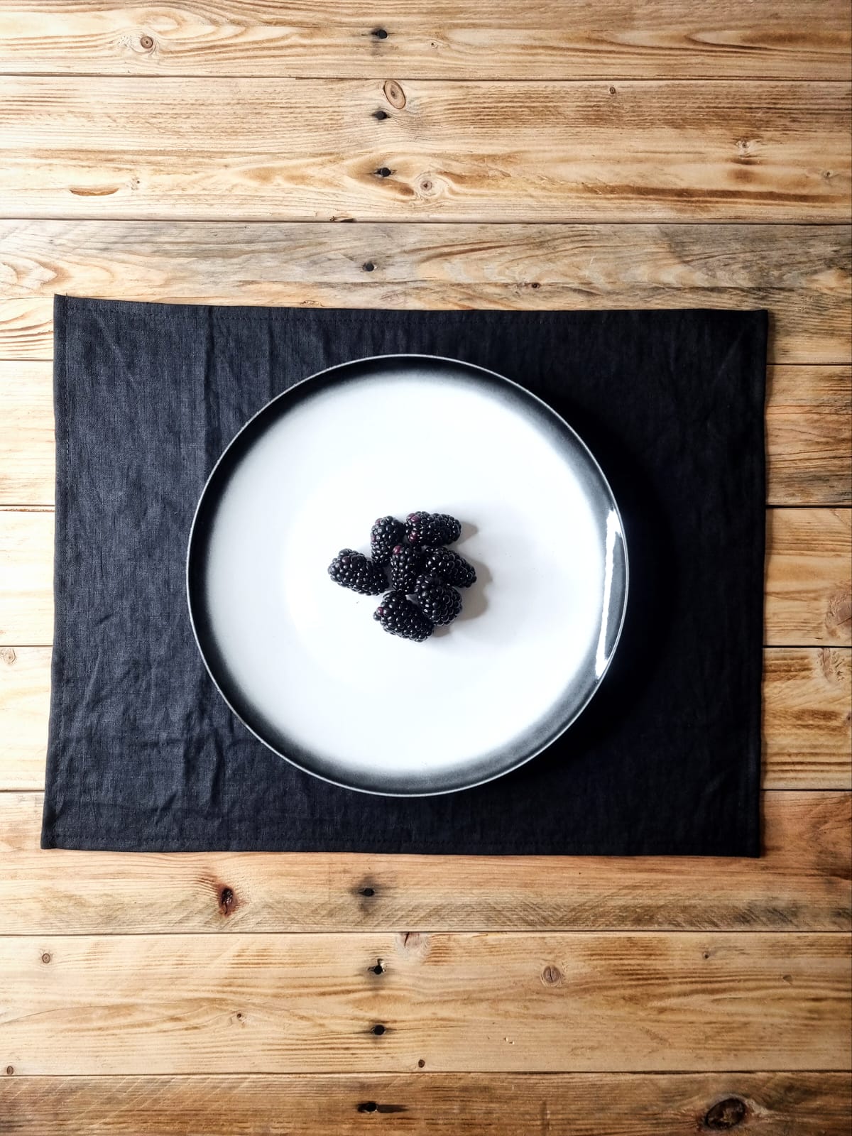 Black linen placemats