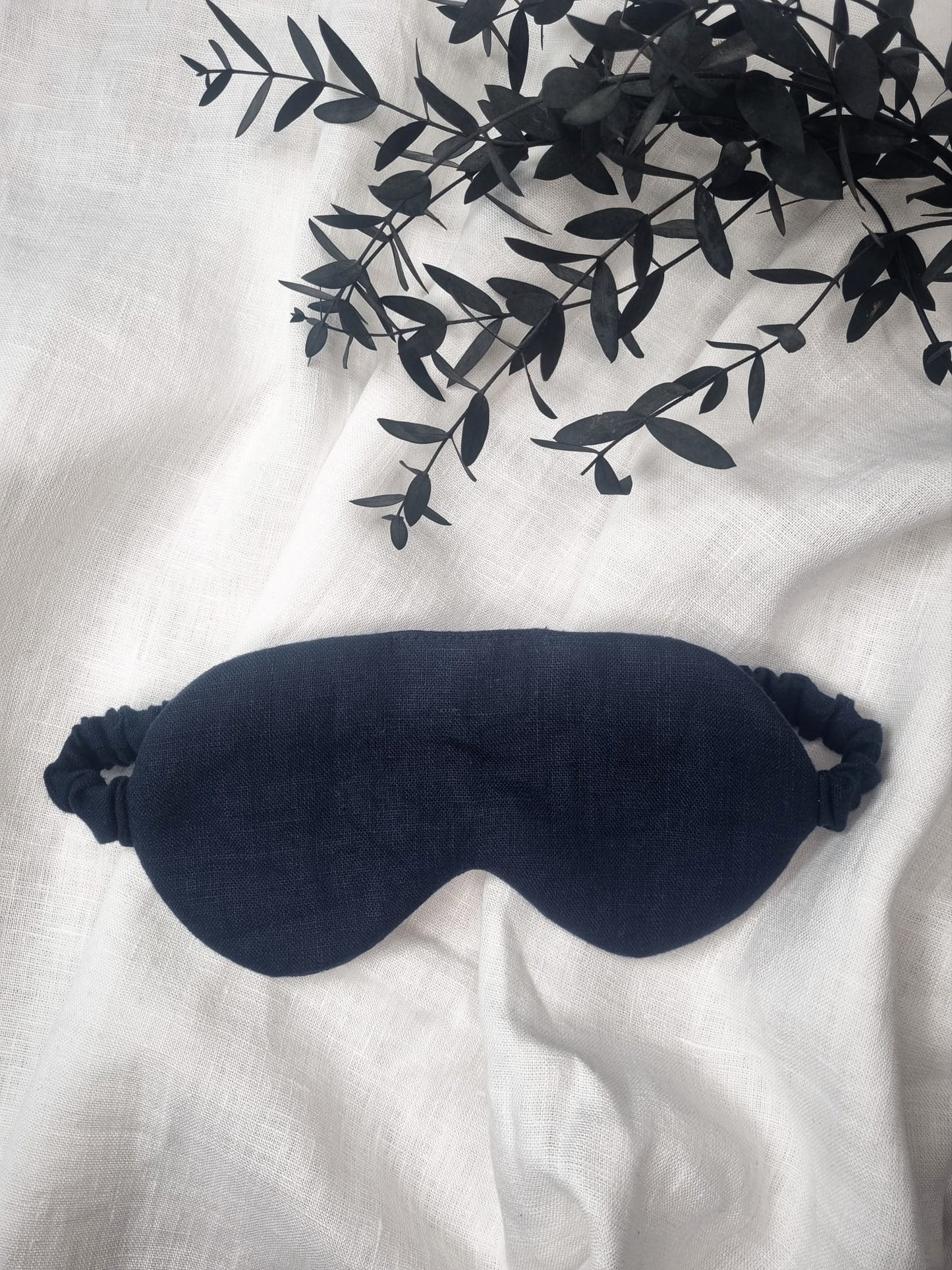 Navy Blue linen sleeping mask