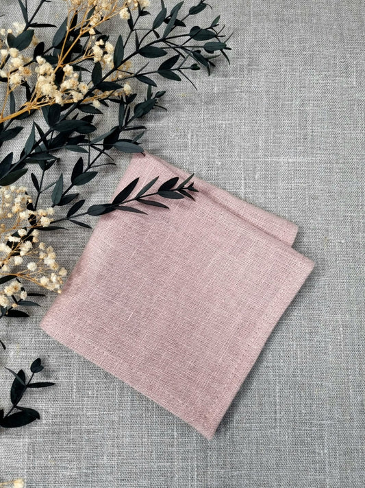 Dusty Pink linen handkerchief