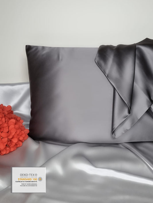 Silver 100% Premium Mulberry Silk Pillowcases