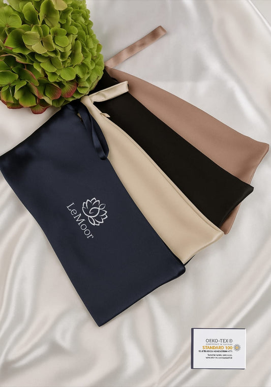 100% Mulberry Silk Pouch with Zip – Travel, Sleep Mask & Jewellery Bag