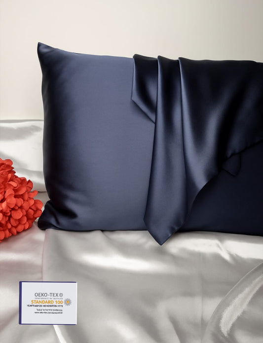 Navy Blue 100% Premium Mulberry Silk Pillowcases