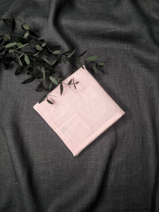 Light pink linen handkerchiefs