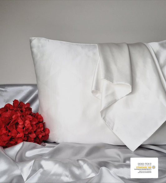 White 100% Premium Mulberry Silk Pillowcases