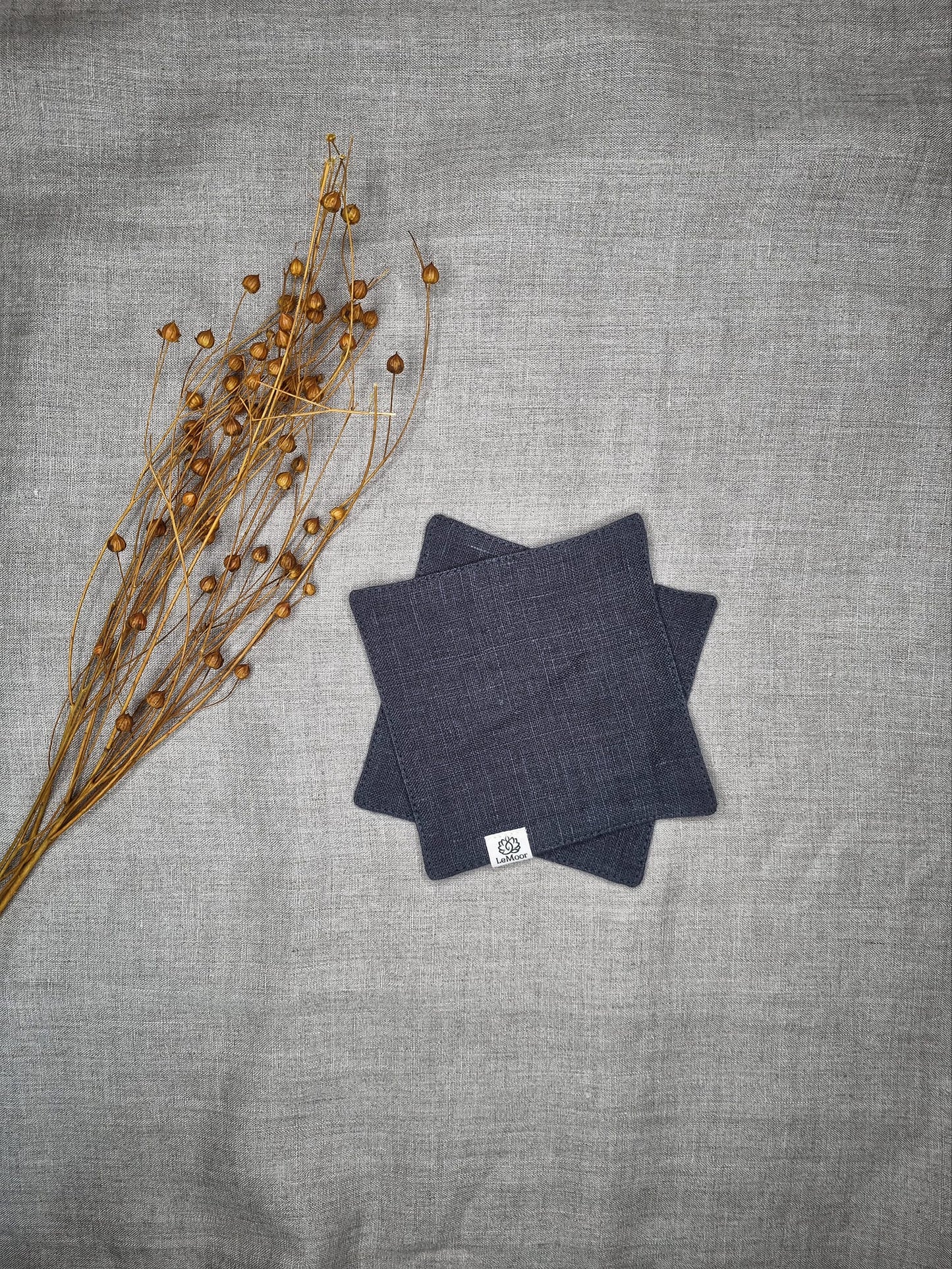 Black linen coasters