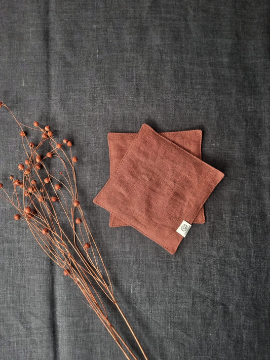 Terracotta linen coasters