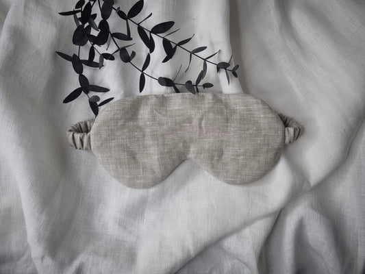 Unpainted Flax linen sleep mask