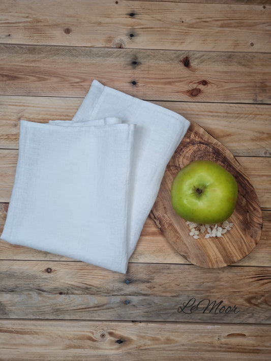 White linen tea towel
