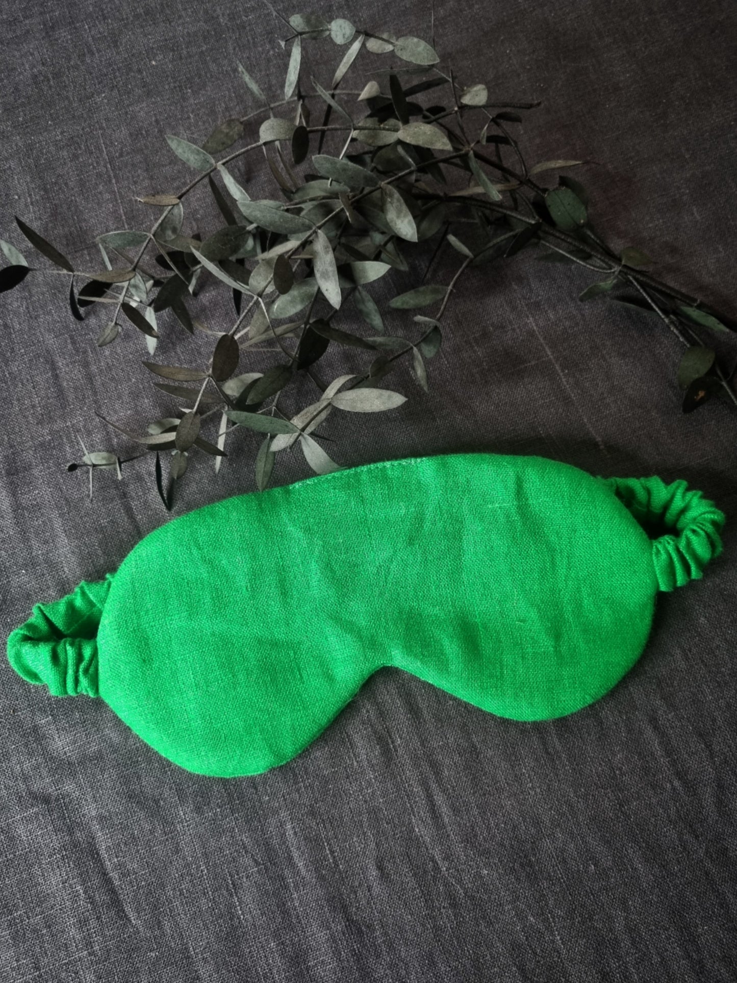 Neon Green linen sleep mask