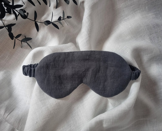 Dark Grey linen sleep mask