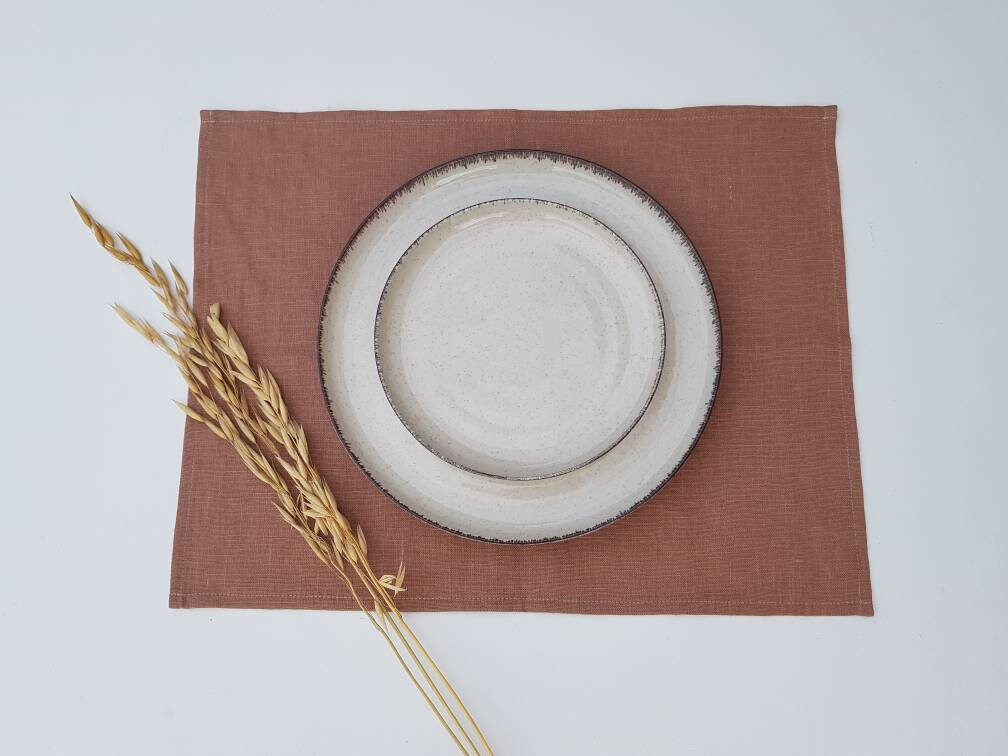 Black linen placemats