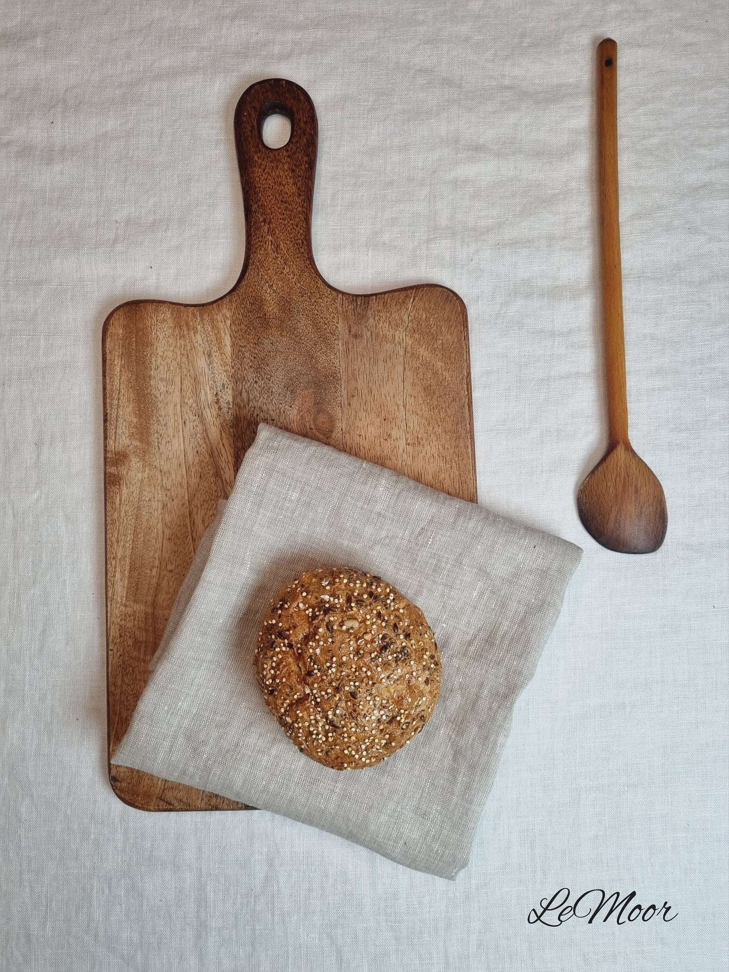 Unpainted flax linen tea towel